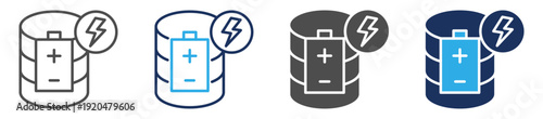 energy storage system icon sheet multi concept