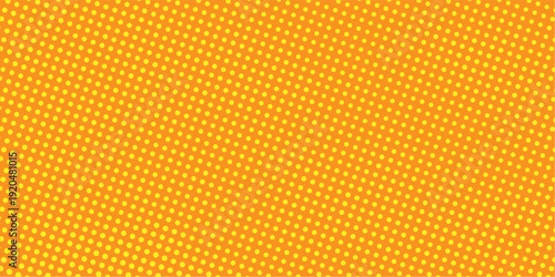 Orange halftone gradient dotted texture. Abstract comic style background. Colorful pop art cartoon backdrop for flyer, cover, leaflet, banner, booklet, cards. Vintage dot grain wallpaper.
