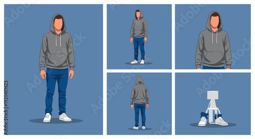 Stylized vector illustration showing a person in casual attire, designed for marketing or lifestyle content, with a minimalistic and modern mood.
