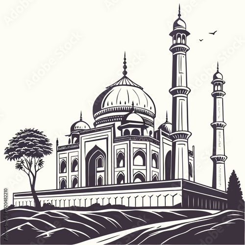 taj mahal vector illustration
