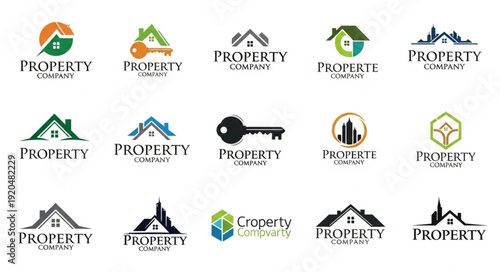 Collection of Real Estate Property Logos and Icons.