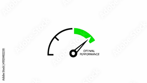 Optimal performance gauge meter icon.