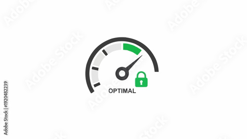 Optimal security gauge meter icon.
