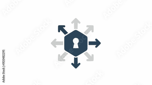 Padlock with arrows around it symbol.