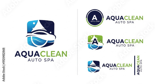 AquaClean Auto Spa Logo Collection.