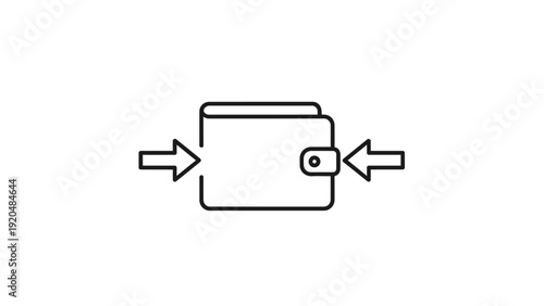 Wallet with arrows pulling apart.