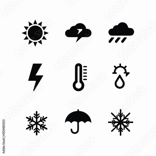 Weather Icon Set (12) - Forecasting Symbols and Conditions