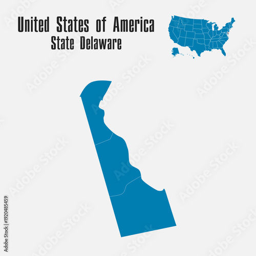 Vector map of the USA - State Delaware