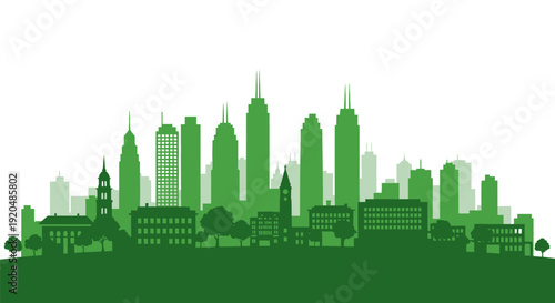 City Skyline Silhouette Graphic Illustration Design.