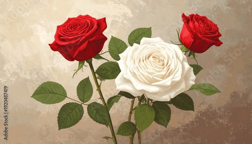 Roses on textured background
