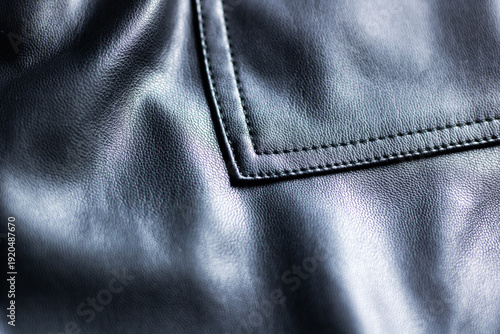 Foto Detailed view of highquality leather featuring precise stitching and reflective