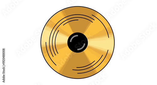 Golden Compact Disc with Black Center.