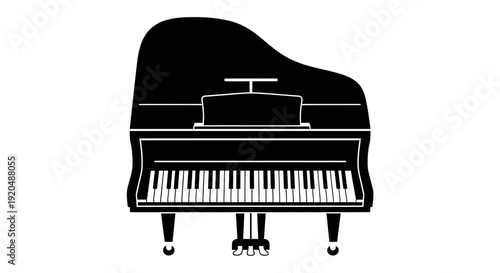 Grand Piano Musical Instrument Illustration.