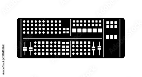 Sound mixing board console equipment.