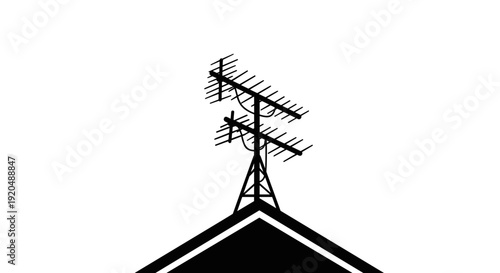 Television Antenna on Roof Top.
