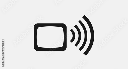 Television Signal Icon Graphic.