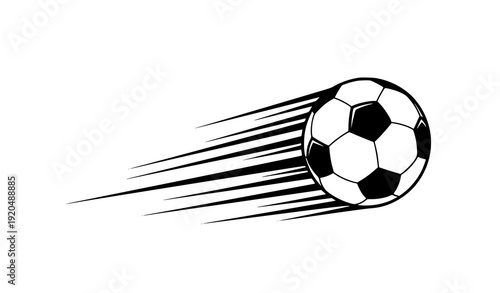 Dynamic soccer ball with speed motion trails sports vector isolated on transparent background