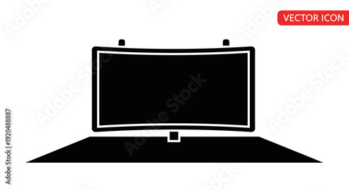 Television Screen Vector Icon.