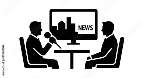 Two men sitting at desk.