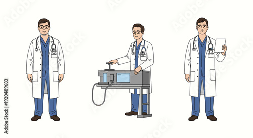 Illustration of a professional scientist wearing a lab coat, conveying professionalism and readiness for research or experimentation.