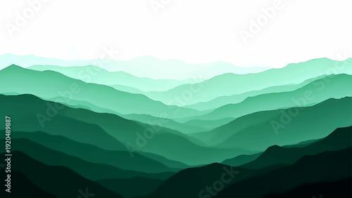 Vector Emerald mountain layers, capturing a mesmerizing landscape, offering a serene, tranquil vibe, with the natural beauty and the subtle textures creating a sense of peace and contemplation. Design
