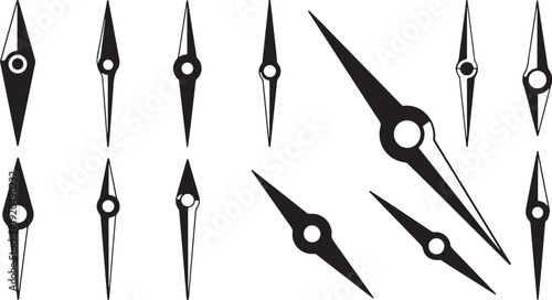 Black and white clock hands on white background illustration