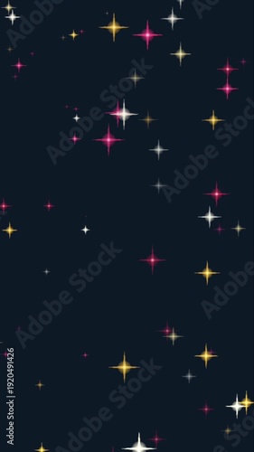 Wallpaper Mural Sparkling Colorful Stars Twinkling on Dark Background Loop, abstract vertical background with stars Torontodigital.ca