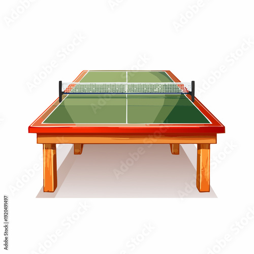 Table tennis table with net for playing ping pong, a popular indoor sport