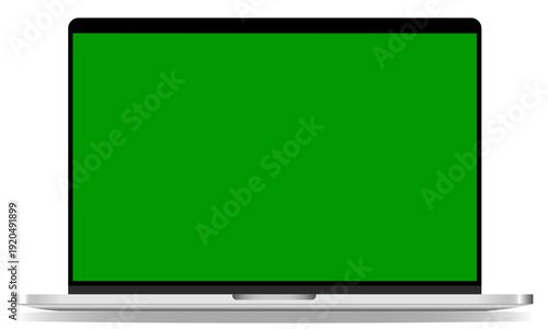 Easily display your designs on this laptop mockup, complete with a transparent background and a blank, customizable screen	