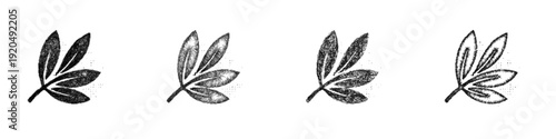Sketch olive leaf icon design set