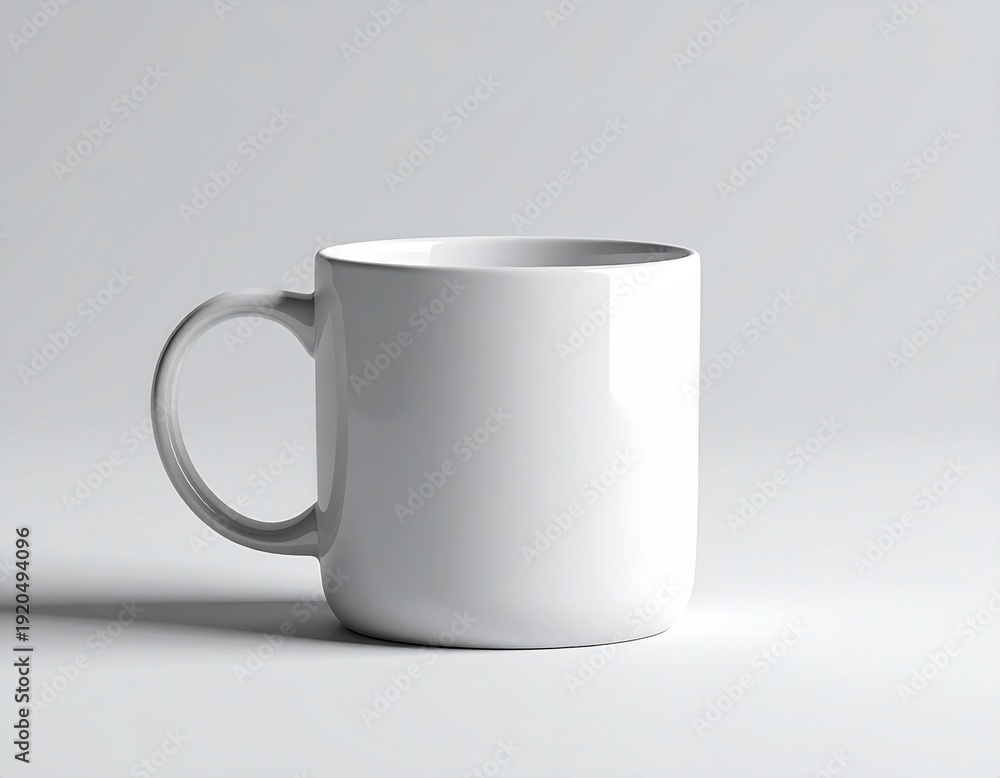 Obraz premium Minimalist blank coffee mug for branding and logo presentation