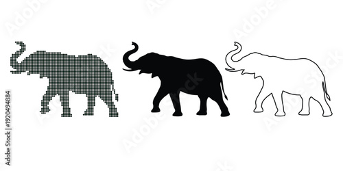 elephant, animal, silhouette