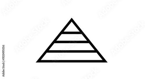 A simple black outline drawing of a triangle divided into four horizontal sections, representing a layered structure or hierarchy.