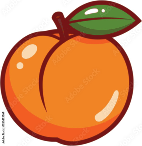 Cartoon peach butt drawing. Funny symbolic representation of buttocks. Cute humorous vector clip art illustration.

