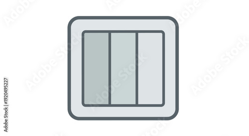 Triple Light Switch Icon Illustration on White