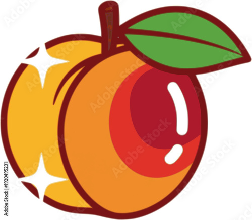 Cartoon peach butt drawing. Funny symbolic representation of buttocks. Cute humorous vector clip art illustration.
