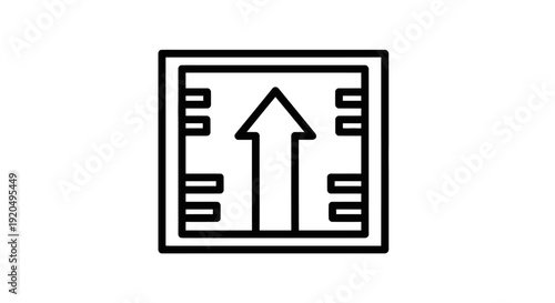 Upload icon, arrow pointing up in square frame