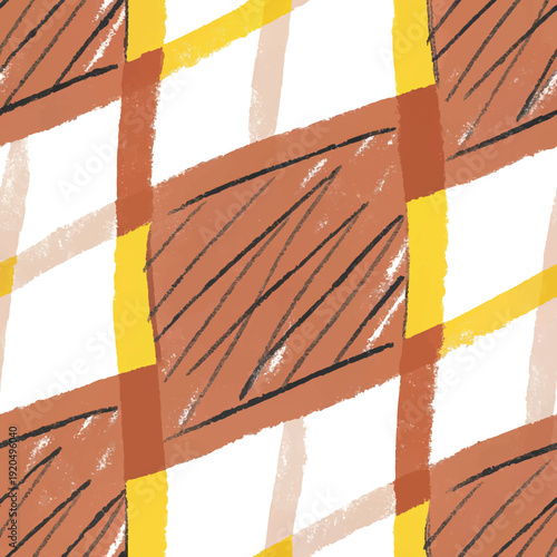 A seamless wooden fence pattern and red brick wall vector illustration for 3d building construction and home architecture business objects