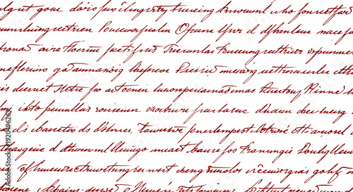 Dense, overlapping handwritten script in cursive forms a complex and illegible textured background with a vintage feel
