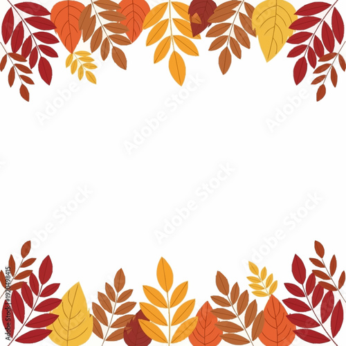 Autumn Leaves Border Design.
