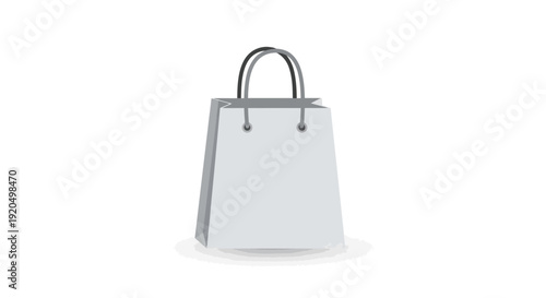 White Shopping Bag with Handles.