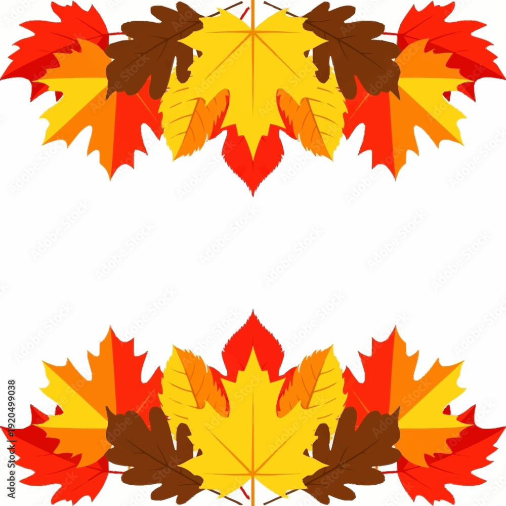 Obraz premium Autumn Maple Leaf Border Design.