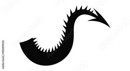 A striking black silhouette of a mythical dragon with a long serpentine neck and wings silhouette high quality professional