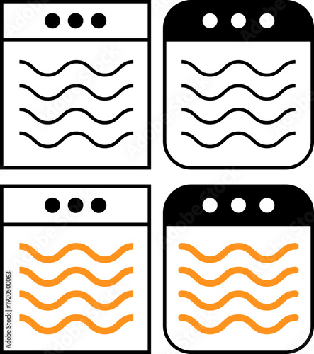 Four microwave safe icons in different colors showing appliance usability and safety standards