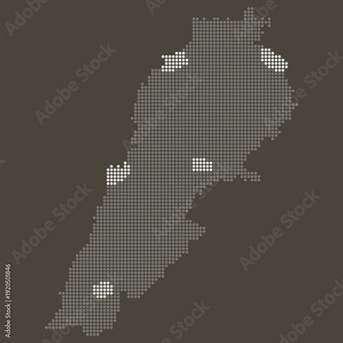 Lebanon Grey White Dotted Map Brown Solar Energy Hydroelectric Transition