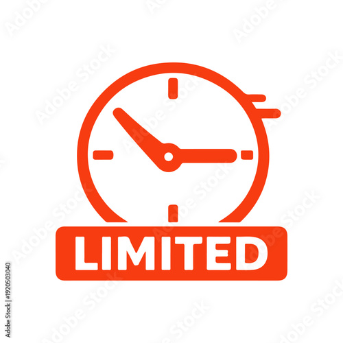 LIMITED word minimal flat badge vector icon
single color, isolated on white background
