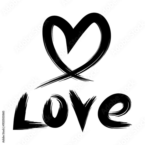 Expressive Brushstroke Heart Shapes Collection