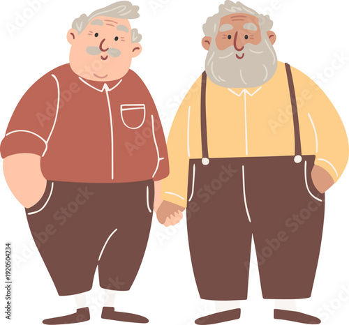 grandfather senior friend character vector illustration