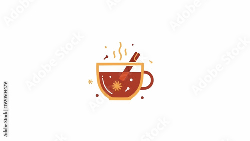 Konstfotografi Steaming Hot Cinnamon Drink in Mug.