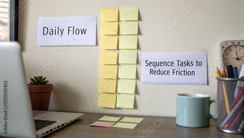 Sticky Notes Organize Tasks and Workflow in Home Office